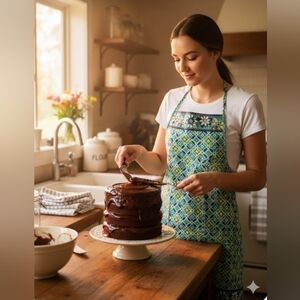 VERA BRADLEY Blue and Green "Daisy Daisy"  Apron